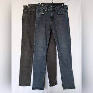GUC Old Navy x2 Men's Slim Fit Midnight Blue 24/7 and Black Jeans 32x34